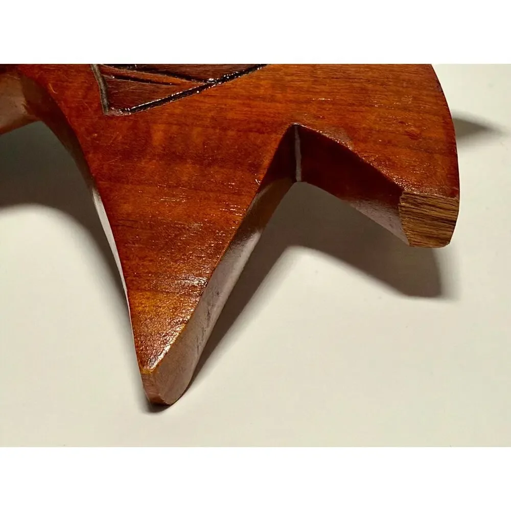 Vintage Hand-Carved Haitian Wooden Serving Platter – Rustic Folk Art Tray